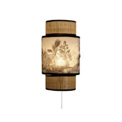 Le Monde du Mobilier Boutique -Le Monde du Mobilier Boutique applique incurvee ombrage rotin et tissu palmier ostaria 1