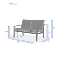Canapé 2 Places Pavane Graphite Hespéride 7 Canapé 2 Places Pavane Graphite Hespéride -Le Monde du Mobilier Boutique canape 2 places pavane graphite hesperide 3