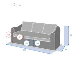 Canapé 3 Places Moorea Hespéride Terre Ombre -Le Monde du Mobilier Boutique canape 3 places moorea hesperide terre ombre 2