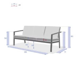 Canapé 3 Places Pavane Graphite Hespéride -Le Monde du Mobilier Boutique canape 3 places pavane graphite hesperide 1 5