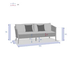 Canapé De Salon Extérieur 3 Places Embruns Hespéride -Le Monde du Mobilier Boutique canape de salon exterieur 3 places embruns hesperide 3