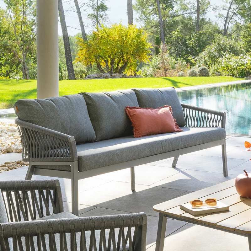 Canapé Extérieur 3 Places Oriengo Anthracite Hespéride 2 Canapé Extérieur 3 Places Oriengo Anthracite Hespéride – Image 2