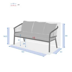Canapé Extérieur 3 Places Oriengo Anthracite Hespéride 8 Canapé Extérieur 3 Places Oriengo Anthracite Hespéride -Le Monde du Mobilier Boutique canape exterieur 3 places oriengo anthracite hesperide 3