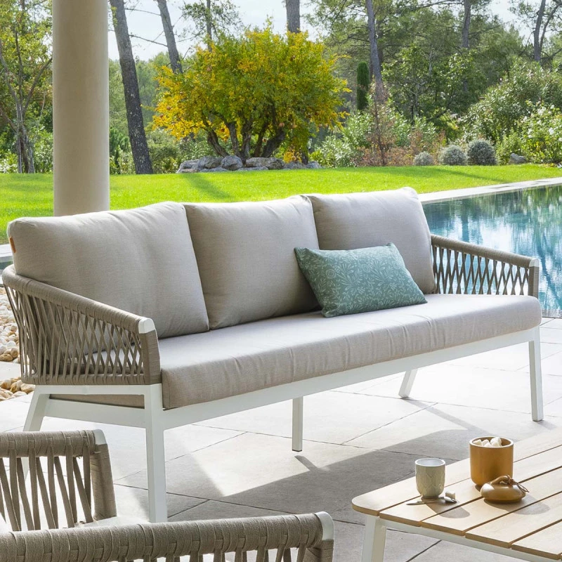 Canapé Extérieur 3 Places Oriengo Taupe Hespéride 2 Canapé Extérieur 3 Places Oriengo Taupe Hespéride – Image 2