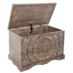 Coffre Chambre Shirel En Bois Blanchi Atmosphera -Le Monde du Mobilier Boutique coffre chambre shirel en bois blanchi atmosphera 2