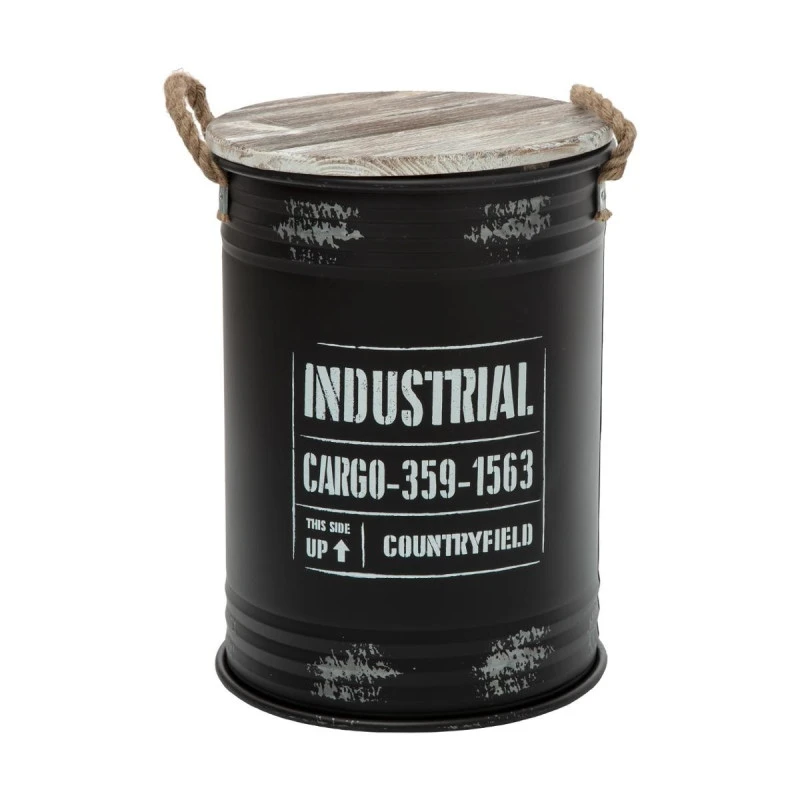 Coffres Bidons Noir Industriel - Lot De 3 - Atmosphera 3 Coffres Bidons Noir Industriel - Lot De 3 - Atmosphera – Image 3