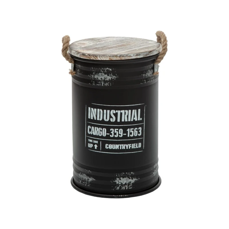 Coffres Bidons Noir Industriel - Lot De 3 - Atmosphera 4 Coffres Bidons Noir Industriel - Lot De 3 - Atmosphera – Image 4