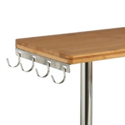 Etagère D'angle 3 Niveaux Bambou Et Inox 5Five -Le Monde du Mobilier Boutique etagere d angle 3 niveaux bambou et inox 5five 2