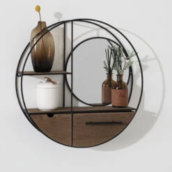 Etagère Murale Ronde D50 Miroir Atmosphera -Le Monde du Mobilier Boutique etagere murale ronde d50 miroir atmosphera 2