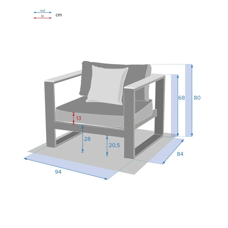 Fauteuil De Salon Emperia Graphite Hespéride 4 Fauteuil De Salon Emperia Graphite Hespéride – Image 4