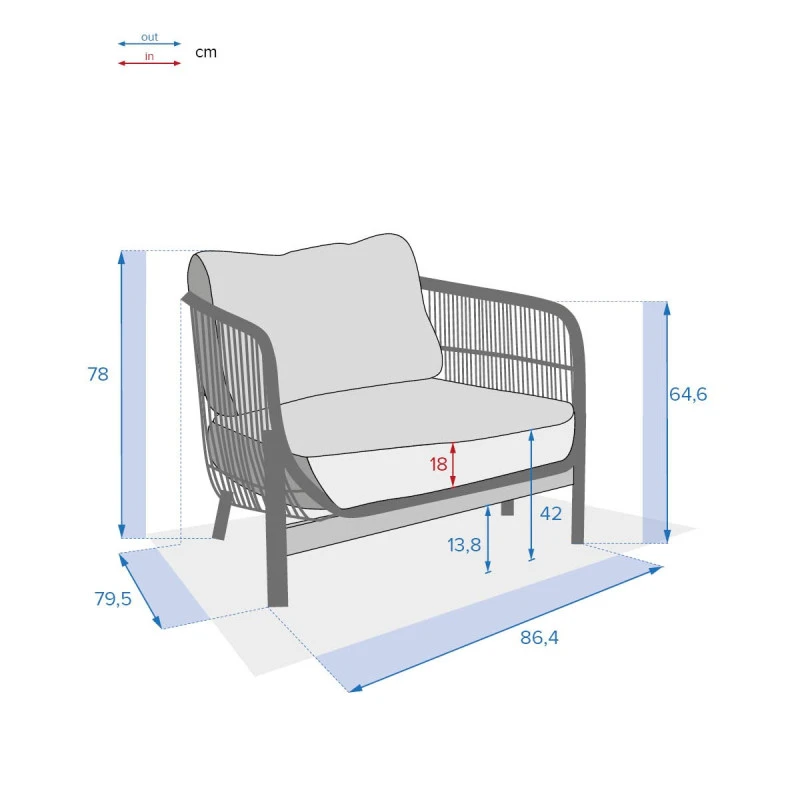 Fauteuil Extérieur 1 Place Deona Acacia Hespéride 6 Fauteuil Extérieur 1 Place Deona Acacia Hespéride – Image 6