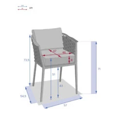 Fauteuil Repas Extérieur Embruns Mailles Hespéride -Le Monde du Mobilier Boutique fauteuil repas exterieur embruns mailles hesperide 5