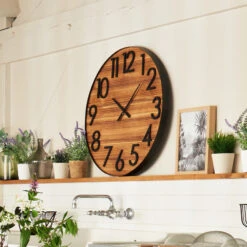 Horloge Abby En Métal Et Bois D70 Atmosphera -Le Monde du Mobilier Boutique horloge abby en metal et bois d70 atmosphera 1 2