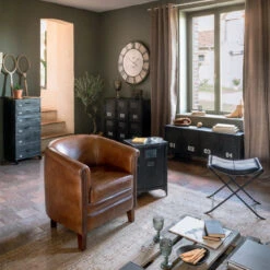 Horloge D80 Métal Et Bois Oscar Atmosphera -Le Monde du Mobilier Boutique horloge d80 metal et bois oscar atmosphera 2