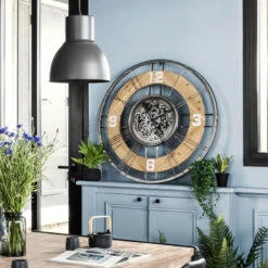 Le Monde du Mobilier Boutique -Le Monde du Mobilier Boutique horloge d90 rouages metal et sapin lana atmosphera 1