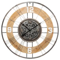 Horloge D90 Rouages Métal Et Sapin Lana Atmosphera