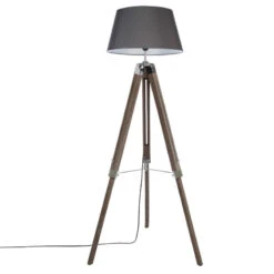 Lampadaire Trépied Runo Gris Atmosphera H 145 Cm