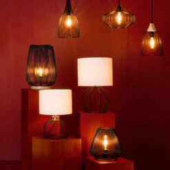 Lampe Grille Emie Noir Et Blanc Atmosphera -Le Monde du Mobilier Boutique lampe grille emie noir et blanc atmosphera 3