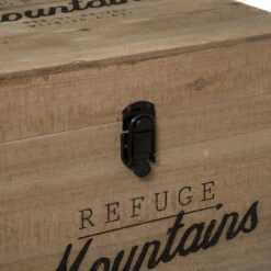 Lot De 3 Malles Carrés Bois Wild Atmosphera -Le Monde du Mobilier Boutique lot de 3 malles carres bois wild atmosphera 3