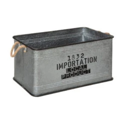 Lot De 3 Malles Métal Gris Plateau Bois Atmosphera -Le Monde du Mobilier Boutique lot de 3 malles metal gris plateau bois atmosphera 1 2