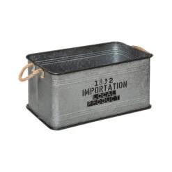 Lot De 3 Malles Métal Gris Plateau Bois Atmosphera -Le Monde du Mobilier Boutique lot de 3 malles metal gris plateau bois atmosphera 1 4