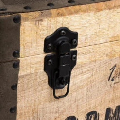 Malle Pouf Vintage En Bois Atmosphera -Le Monde du Mobilier Boutique malle pouf vintage en bois atmosphera 5