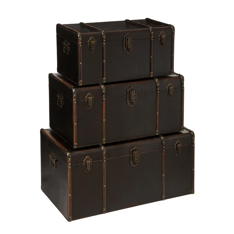 Malles Vintage British Flower - Lot De 3 - Atmosphera 1 Malles Vintage British Flower - Lot De 3 - Atmosphera