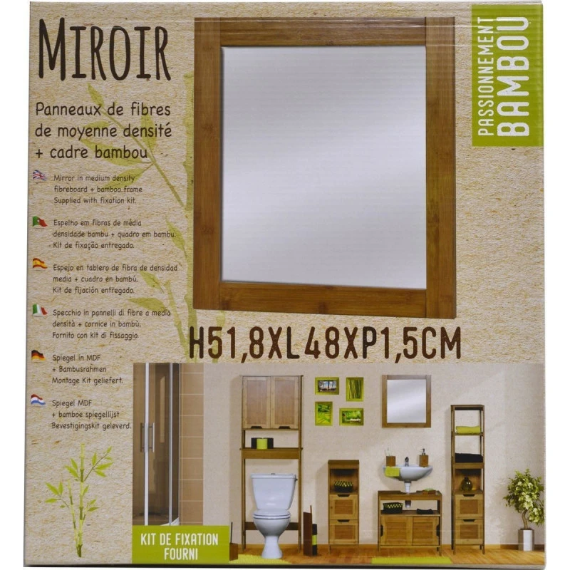 Miroir Bois Et Bambou Collection Mahé 2 Miroir Bois Et Bambou Collection Mahé – Image 2
