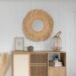 Miroir Rond 80 Cm En Roseau Ael Atmosphera -Le Monde du Mobilier Boutique miroir rond 80 cm en roseau ael atmosphera 2