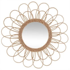 Miroir Rotin Fleur D56 Atmosphera