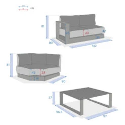 Salon D'angle 5 Places Allure Anthracite / Graphite Hespéride -Le Monde du Mobilier Boutique salon d angle 5 places allure anthracite graphite hesperide 3