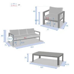 Salon De Jardin 5 Places Jauca Noisette / Gris Boisé Hespéride -Le Monde du Mobilier Boutique salon de jardin 5 places jauca noisette gris boise hesperide 1 3