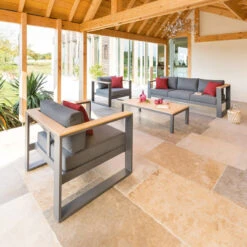 Salon De Jardin Emperia 5p En Aluminium Et Acacia Hespéride