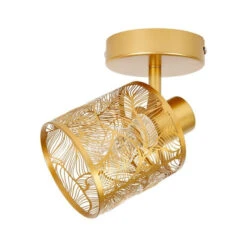 Spot Calathéa Métal Ajouré Doré Ostaria 9 Spot Calathéa Métal Ajouré Doré Ostaria -Le Monde du Mobilier Boutique spot calathea metal ajoure dore ostaria 3