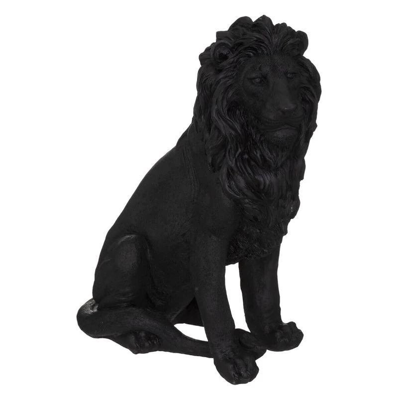Statue De Lion Résine Noire H52 Atmosphera 1 Statue De Lion Résine Noire H52 Atmosphera