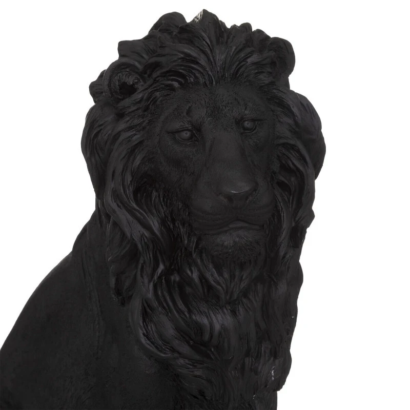 Statue De Lion Résine Noire H52 Atmosphera 2 Statue De Lion Résine Noire H52 Atmosphera – Image 2