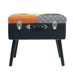 Tabouret Coffre Valise Patchwork Sur Pieds -Le Monde du Mobilier Boutique tabouret coffre valise patchwork sur pieds 6