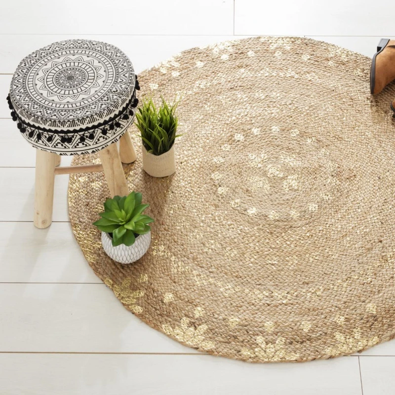 Tapis En Jute Rond Shine Atmosphera 2 Tapis En Jute Rond Shine Atmosphera – Image 2