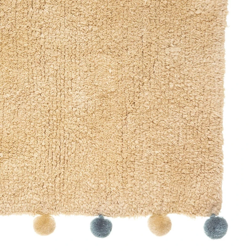 Tapis Enfant 100x150 Beige à Pompons Atmosphera 2 Tapis Enfant 100x150 Beige à Pompons Atmosphera – Image 2