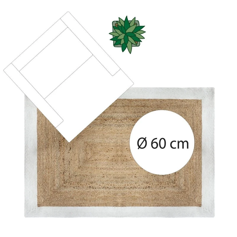 Tapis Jute Naturel Bord Blanc 120x170 Atmosphera 2 Tapis Jute Naturel Bord Blanc 120x170 Atmosphera – Image 2