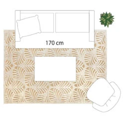 Tapis Rectangulaire Relief Feuille 160x230 Atmosphera -Le Monde du Mobilier Boutique tapis rectangulaire relief feuille 160x230 atmosphera 1 2