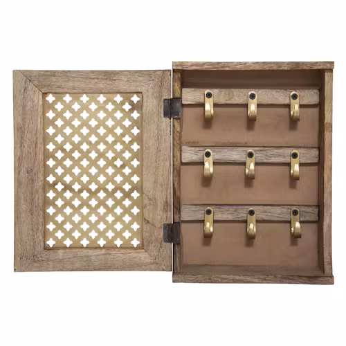 Le Monde du Mobilier Boutique -Le Monde du Mobilier Boutique boite a cles murale bois de manguier et metal dore 615b86e48cb07